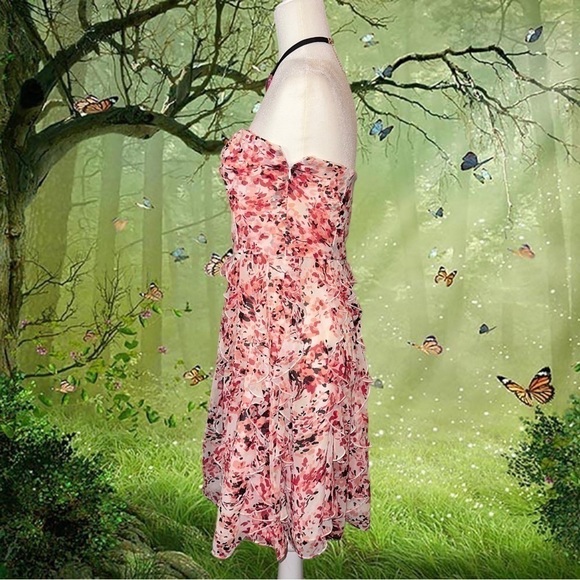 Y2k Fairy Core Pink White House Black Market Midi Dress - Picture 4 of 9